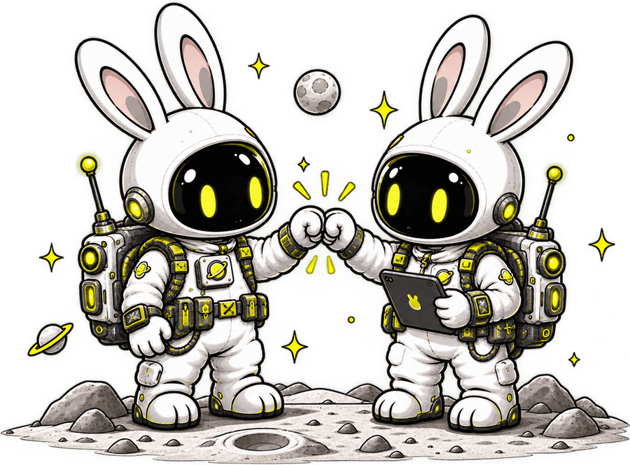A bunny explorer surveying the world